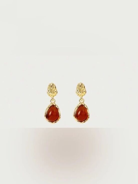 Mmm Jewelry - Teardrop Stone Dangle Earrings S1500